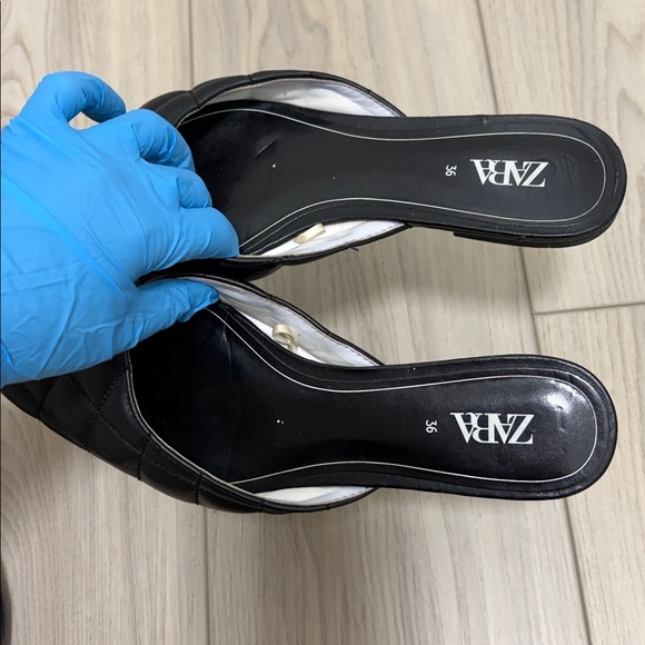 3 Zara Women's Sandals in Black and Blue - Picture 4 of 6